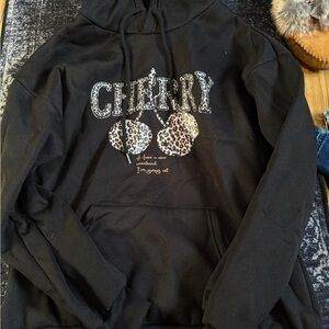 Black Cherry Leopard Graphic Hoodie